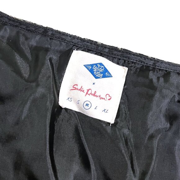 Wild Blue x Sadie Robertson Black Gold Floral Crop Top (medium) - Picture 4 of 8